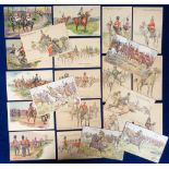 Postcards, Military, a set of 6 cards published by Ernest Nister series 58 inc. 2nd Life Guards,