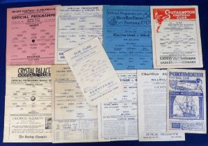 Football programmes, a collection of 10 Millwall Wartime away programmes, v Charlton 21 May 1945
