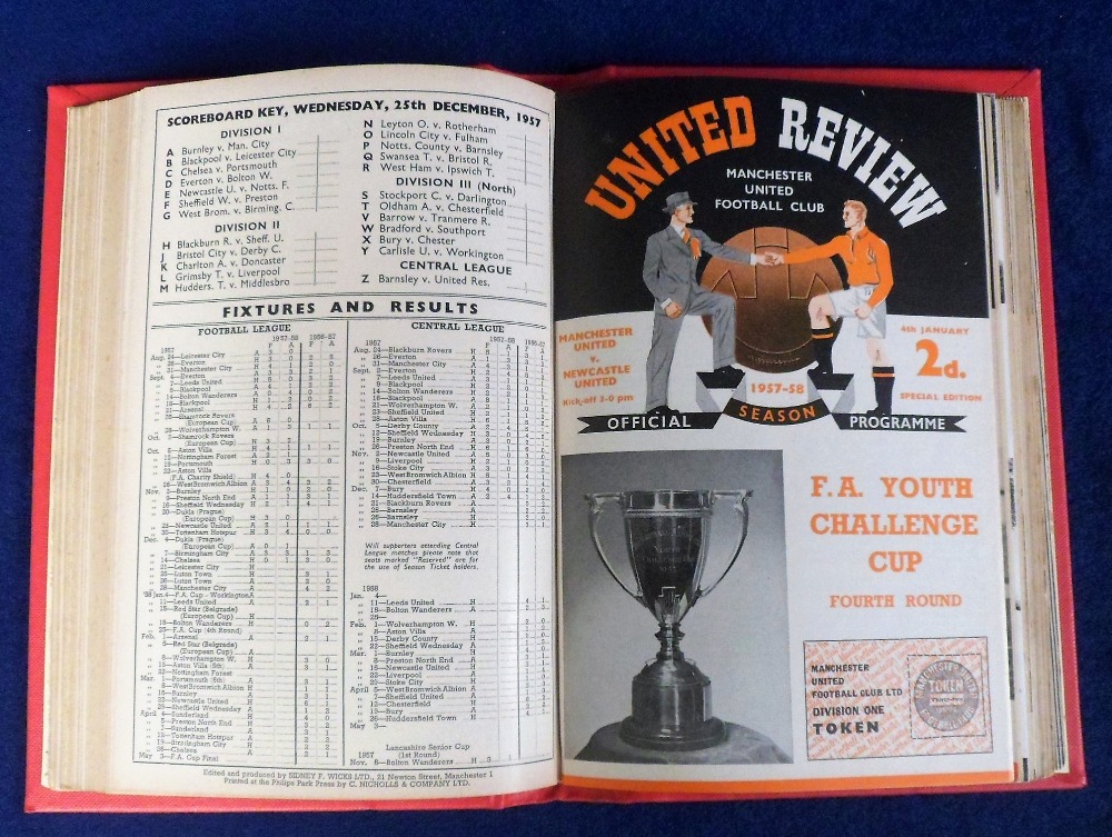 Football programmes, Manchester United, a bound volume of home programmes from 1957/58 (Munich - Image 2 of 2