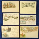 Postcards, Gruss Aus, an early selection of 6 cards, inc. Nordkap 8 July 1897 (stamps removed),