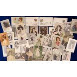 Postcards, Glamour, mixed selection of 40 cards inc. Art Nouveau, French Theatre, dance,