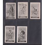 Cigarette cards, Cohen, Weenen, Heroes of Sport, five cards, all Cyclists, Holbein, Arthur Linton,