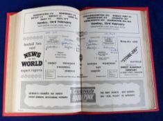 Football programmes, Manchester United, a bound volume of home programmes from 1957/58 (Munich