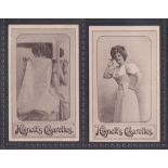 Cigarette cards, Hignett's, Beauties, Gravure (Golden Butterfly), two cards, ref H198, pictures