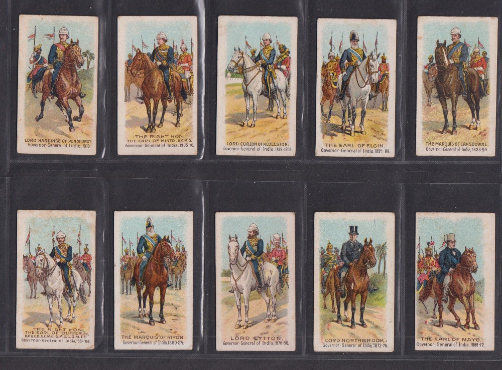 Cigarette cards, Wills (Scissors), two sets, Governors-General of India (25 cards, some back