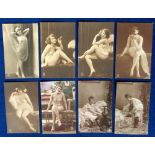 Postcards, Glamour, Topless, & Lingerie 8 RP's, including one hand-tinted, by PC, NGP Steglitz