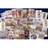 Postcards, Military, a good mixed selection of approx. 60 mostly military and naval cards