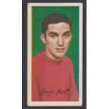 Trade card, Barratt's, Famous Footballers Series A12, type card, no 29 George Best, Rookie card (