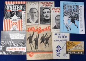 Football booklets & publications, 9 items, 'The Red Devils' Manchester United Story 1956/7 (grubby),