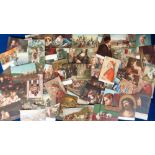 Postcards, approx. 190 chromolithographed copies of religious paintings and old masters, many