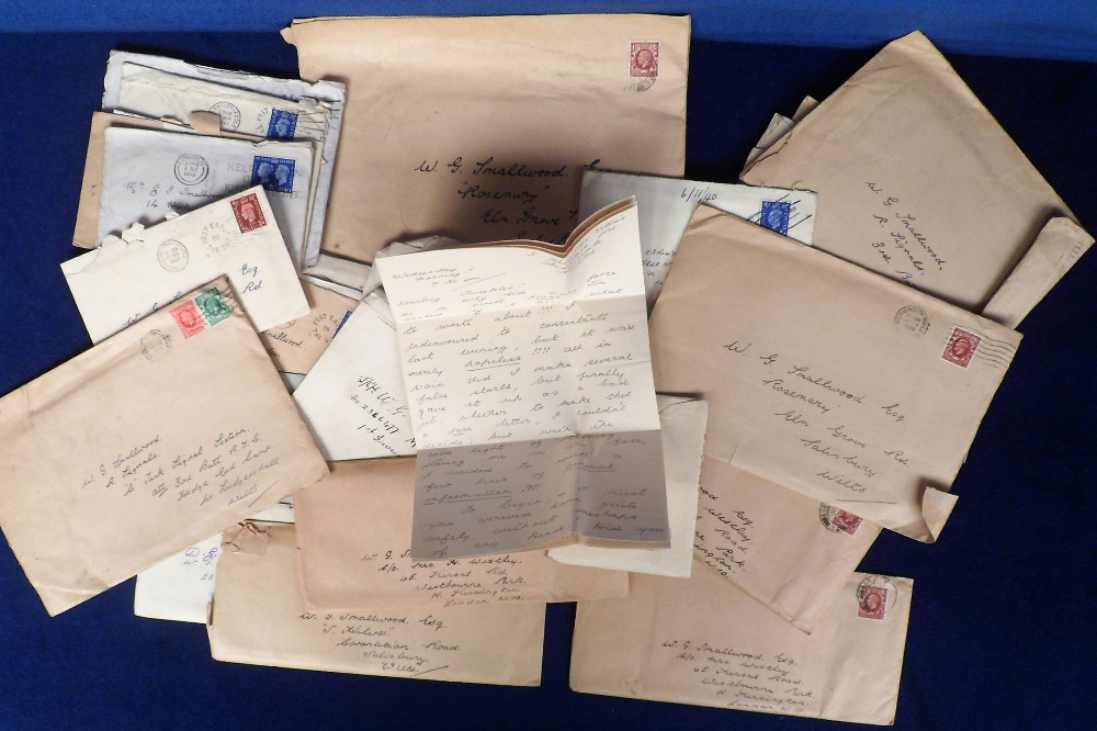 Militaria, correspondence collection to No. 23661477 W.G. Smallwood 1st Division Signals and Elm