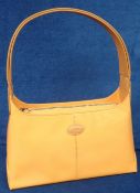 Tod's, patent orange-tan leather bag with leather trim. Unused (vg)