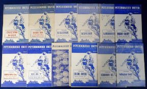 Football programmes, Peterborough United, selection of 12 home programmes, 1952/3 to 1955/6 inc.