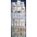 Cigarette cards, Shipping / Naval, 8 sets, Cope's Boats of the World (50 cards, foxing to most
