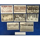 Cricket Postcards, Cricket teams, 8 cards, some RP, Kent Troughton (Capt.), England Fry (Capt.),
