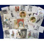 Postcards, Glamour, mixed selection inc. Art Nouveau, Kosa, Wely, Bathing & Dancing Girls, Lingerie,