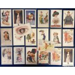 Postcards, Comic, a collection of 50 cards illustrated by Fred Spurgin. Includes police, glamour,