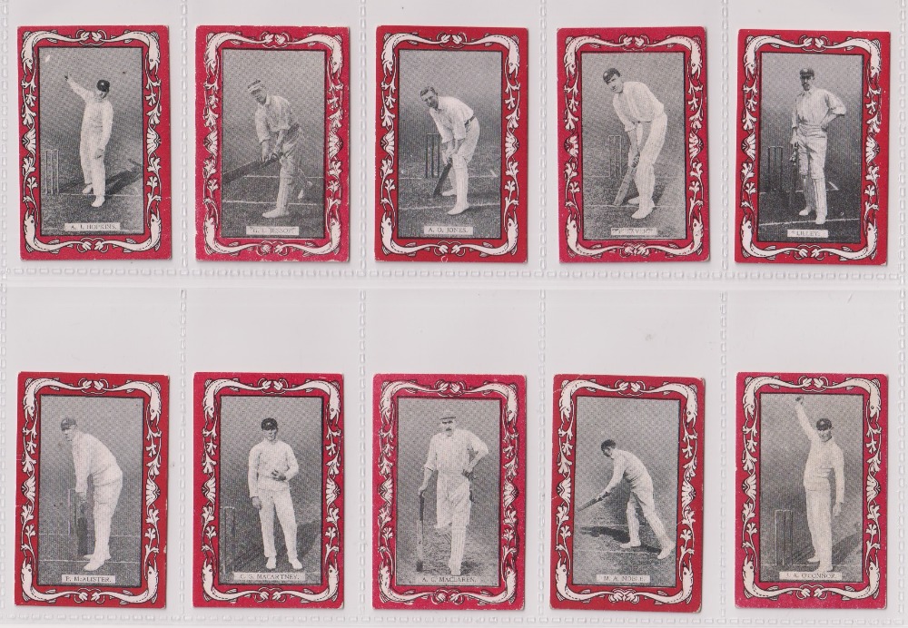 Cigarette cards, Wills (Australia), Australian & English Cricketers, all framework in scarlet, backs - Image 3 of 6