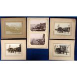 Photographs, a selection of 4, 6 x 5 mounted images of C.H Page's Delivery vehicles (horse drawn),