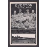 Postcard, Football, Everton, printed card showing team & Crystal Palace Ground, Cup Final 1906 v