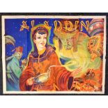 Posters, 4 pantomime posters circa 1930s to comprise Jack and The Beanstalk, Aladdin, Babes In The