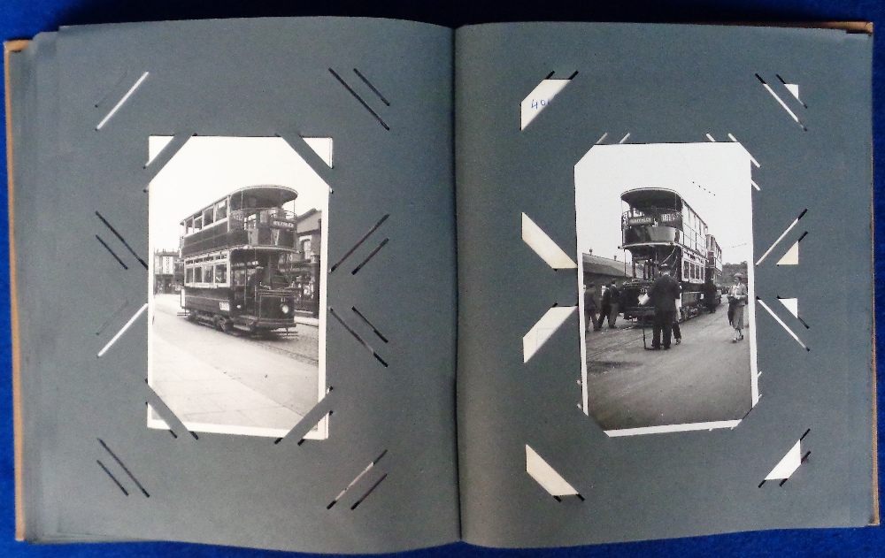 Tram Photographs London, an album containing approx 115 postcard sized b/w photos of earlier - Image 4 of 4