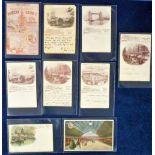 Postcards, Rail, a selection of 9 railway advertising cards with 7 District Line intermediate size