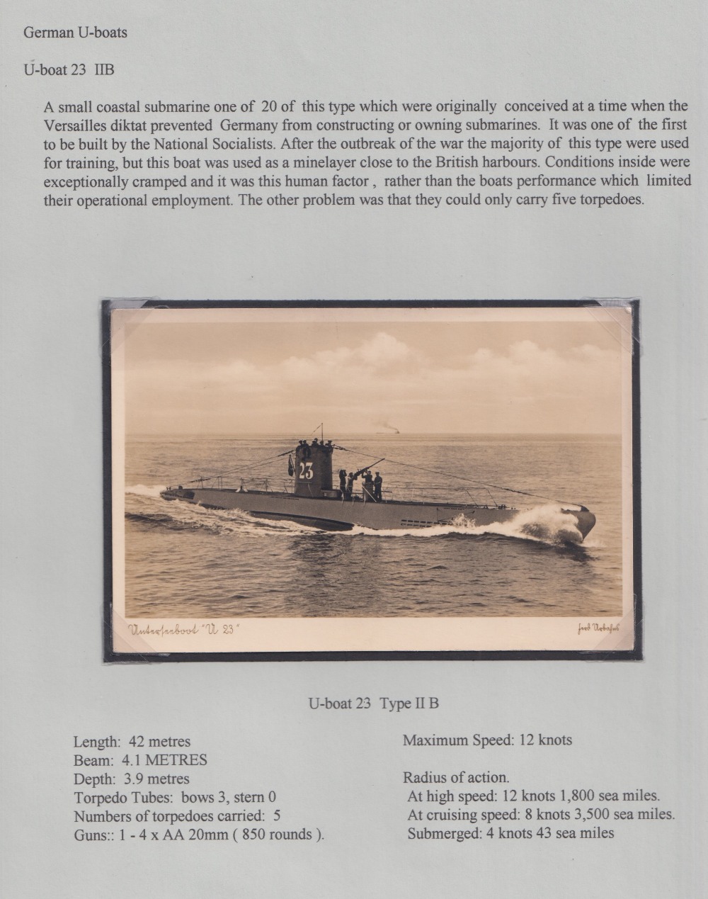 Postcards etc, Military, WW2, Nazi Germany, scarce annotated collection relating to U-boats, inc. - Image 6 of 8