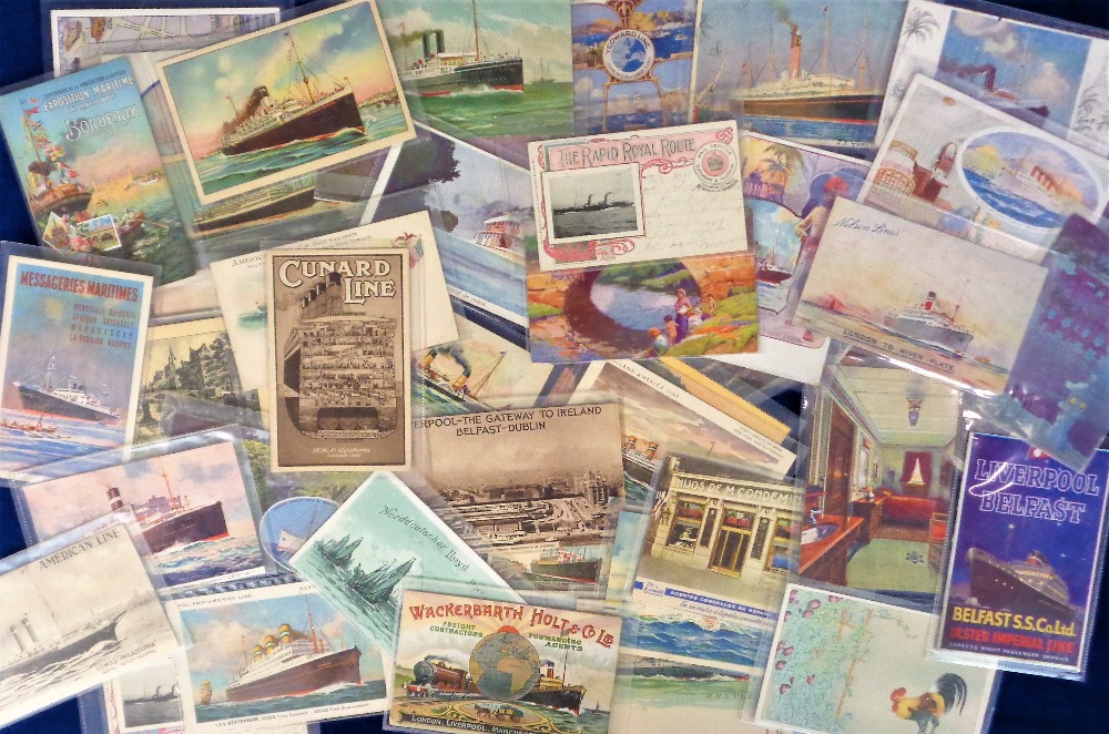 Postcards, Shipping, an illustrated collection of approx. 49 cards, mostly liners with a few