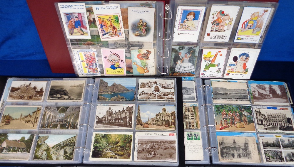 Postcards, a mixed age collection of approx. 930 cards in 3 modern albums (mostly modern). With