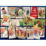 Postcards, Military, a mainly military comic selection of approx. 25 cards inc. Tom Browne (7), Pa's