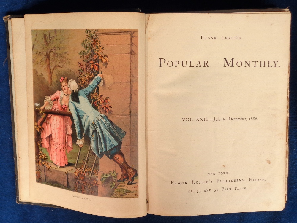 Books, Frank Leslie's Popular Monthly, 3 bound volumes to comprise 1896 July/Dec, 1887 July/Dec - Image 2 of 3