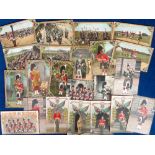 Postcards, Military, a collection of 22 coloured regimental cards from a number of series inc. H.V &