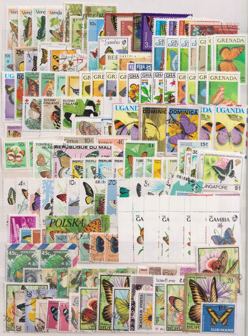 Stamps, All world thematic butterfly collection, mint and used, includes Grenada, Gambia, - Image 2 of 6