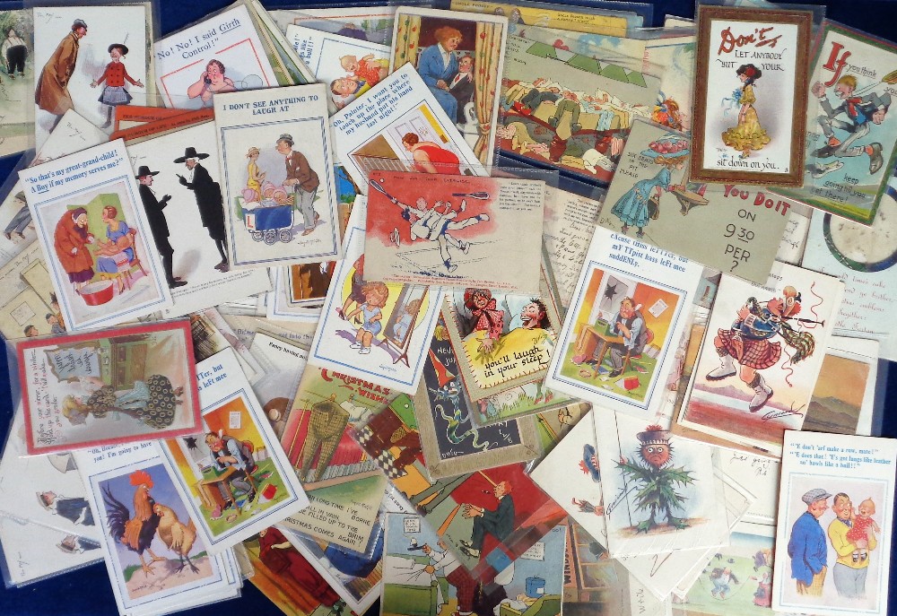 Postcards, Comic, a collection of approx. 91 cards, featuring Phil May (16) inc. school, seaside,