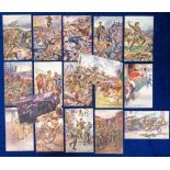 Postcards, Military, a selection of 17 cards published by Gale & Polden inc. set of 6 'Victoria