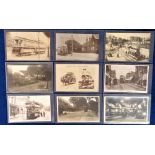 Postcards, a good tram selection of 9 RPs. Includes Upholland nr Wigan, Anerley Hill, St George's Rd