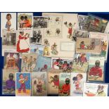 Postcards, a selection of 21 cards, mainly black humour, ethnic photos of S African ladies (4) and