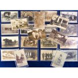 Postcards, Social History, a mixed collection of 23 RPs, inc. Off Licence shop front, tractor,