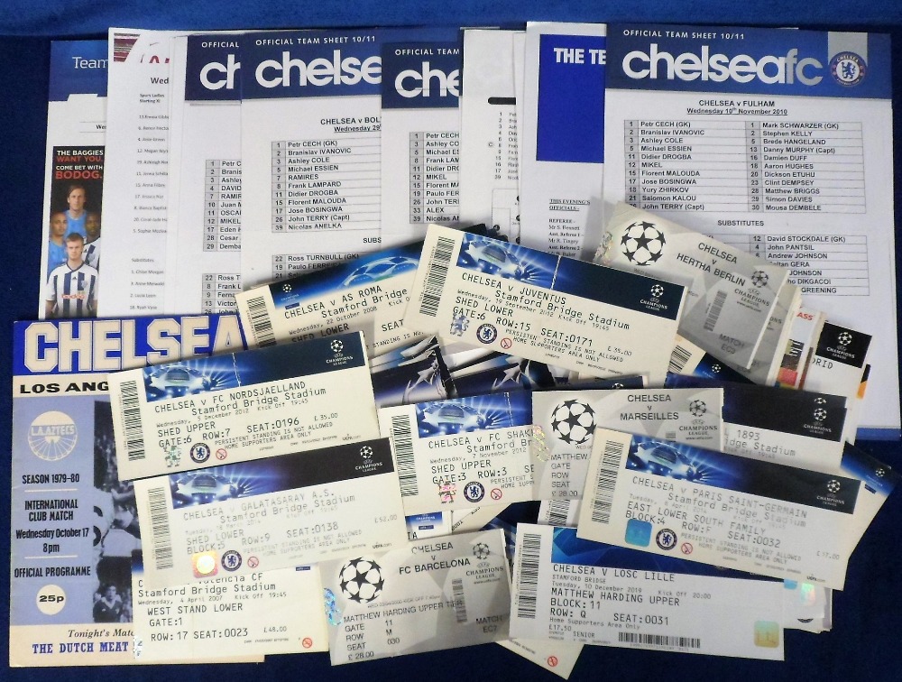 Football memorabilia, Chelsea FC, a collection of 60+ home match tickets, 2000 onwards, mostly