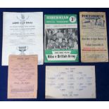 Football programmes, 5 programmes all involving teams from the British Forces, Hibernian v British