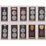 Cigarette cards, Richmond Cavendish Co, Medals (set, 40 cards) (mostly gd/vg)