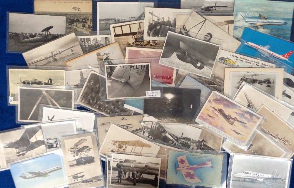 Postcards, Aviation, a mixed age aviation collection of approx. 46 cards with H.C Hicks, aircraft at