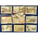 Trade cards, Liebig, a collection of 12 sets, Interesting Places Near Paris ref S1042 (4 different