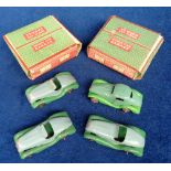 Toys, 2 vintage boxed 'Sports Car Garage' tin plate car sets. One containing an open topped sports