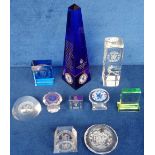 Football, Chelsea FC, 10 paperweights to comprise Premier League Champions 2016/17 blue glass