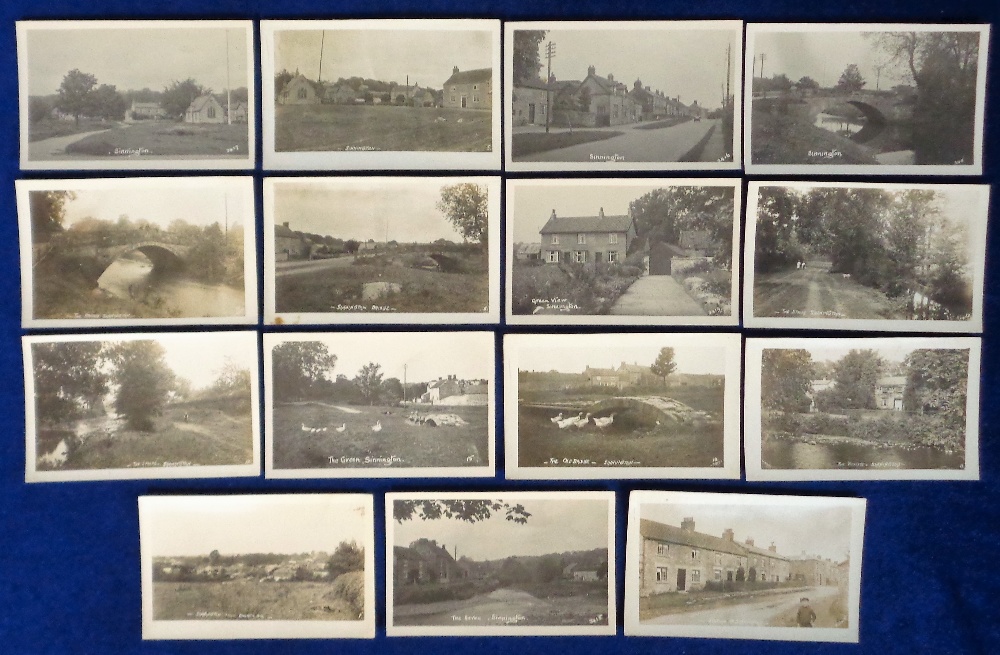 Postcards, Yorkshire, an RP selection of 15 cards of Sinnington, inc. The Old Bridge, The Green, The
