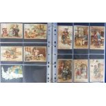 Trade cards, album containing a collection of 250+ French trade cards, various sizes, some die-