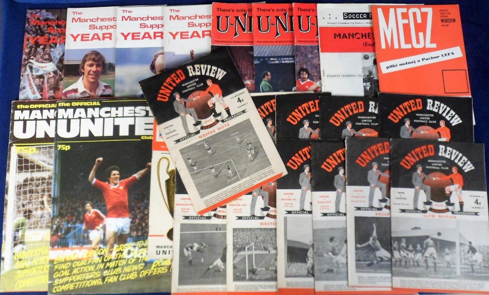 Football programmes etc, Manchester United, selection of approx. 25 items including 14 home