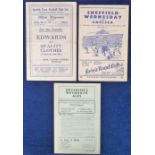 Football programmes, Chelsea FC, three away match programmes v Swindon 8 May 1946 (Neil Harris